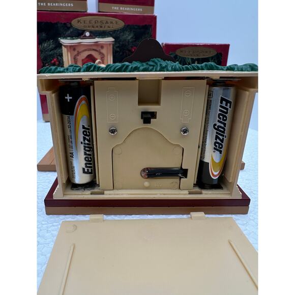 Hallmark Bearingers Set 1993 Keepsake Christmas Ornaments Fireplace Boxes 4 item - Picture 10 of 14